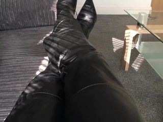 Relaxing In My Leather Pants And Stiletto Boots