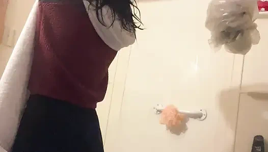 Tiny Nature Tit Hana so Nice Her in Bathroom Finish Shower