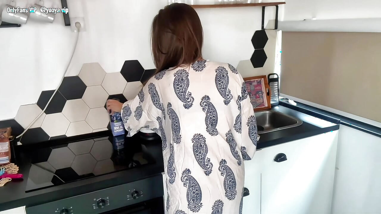 Hot Stepmother with Wet Cumming Cock was Caught by Her Stepson in Her Bedroom