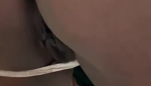 Desperate for a Pee Pissing in the Toilet POV in Green Dress