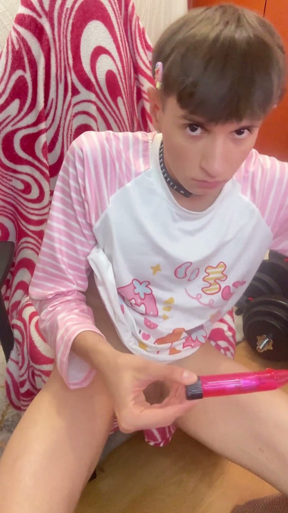Femboy Testing His Toys