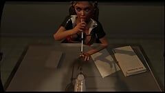 Citor3 - joc 3d vr - asistentă blondă în latex suge sperma prin sonda uretra