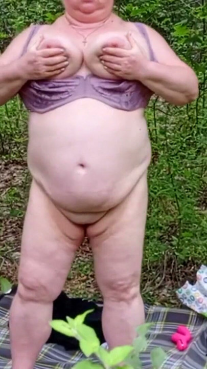 neighbor undressed in a public park and masturbates her pussy | Clip 1