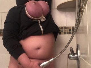 Masturbieren in der Dusche, würgen mich