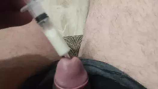 Someone else's sperm pours into my dick