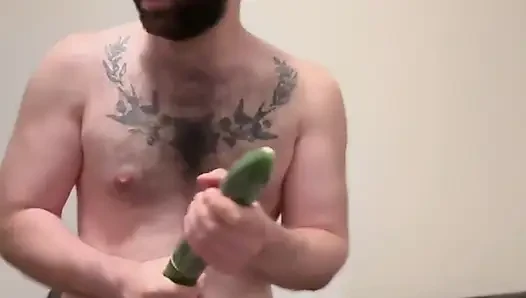 Fucking My Ass Deep with a Thick Cucumber