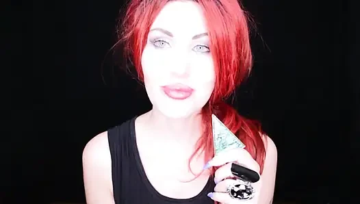 Redhead Italian mistress in black boots humiliates you