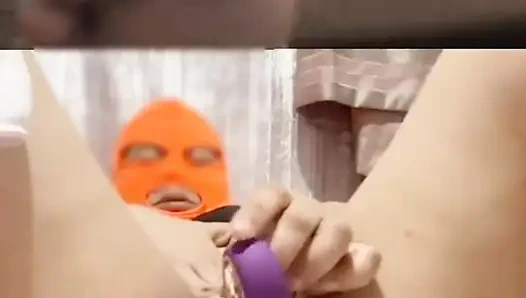 Wife watching my video, while she does solo