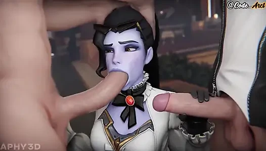 Widowmaker Gets Two Giant Cocks [Subtitled in Spanish]