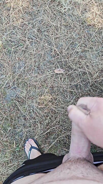 outdoor masturbation in a parking lot