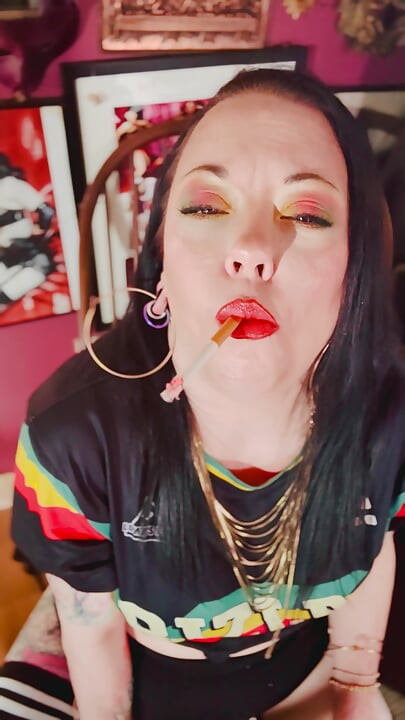 A British Tart Tina Snua Chain Smokes 2 Chinese Cigarettes With Match Light Up - Drifting Smoking OMI OME Snap Inhales