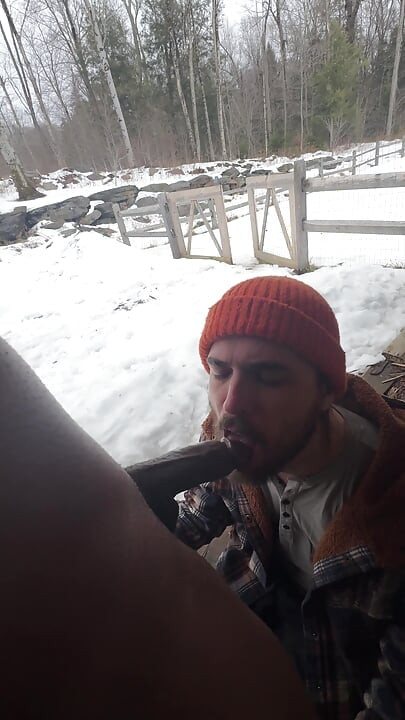 Hired Hauler Seduced by Hung Trans Girl for Bareback Woodshed Fuck - Vanniall Interracial POV Blowjob Anal