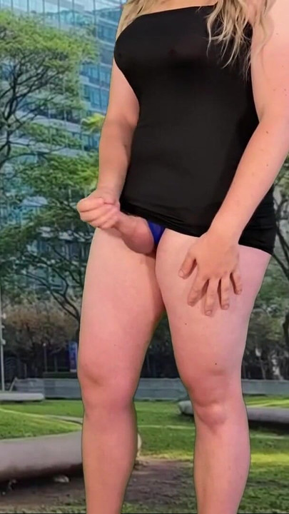 Must-share moment from "Short dress shemale in g string public flashing"