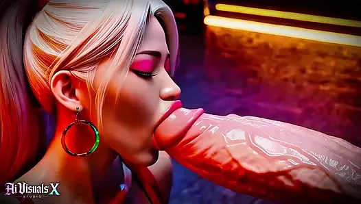 Asia - cewek korea semok - ngentot toket dan nyepong kontol pria antar ras - bokep animasi (suara asmr) (4k ai generated)