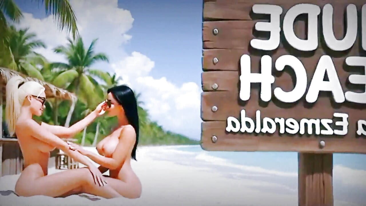Dzień na plaży nudystów - animacja 3D