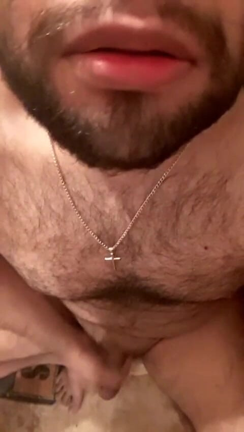 Viktor669   Hairy Gay Latino Bear Playing with Dick on Friends Toilet