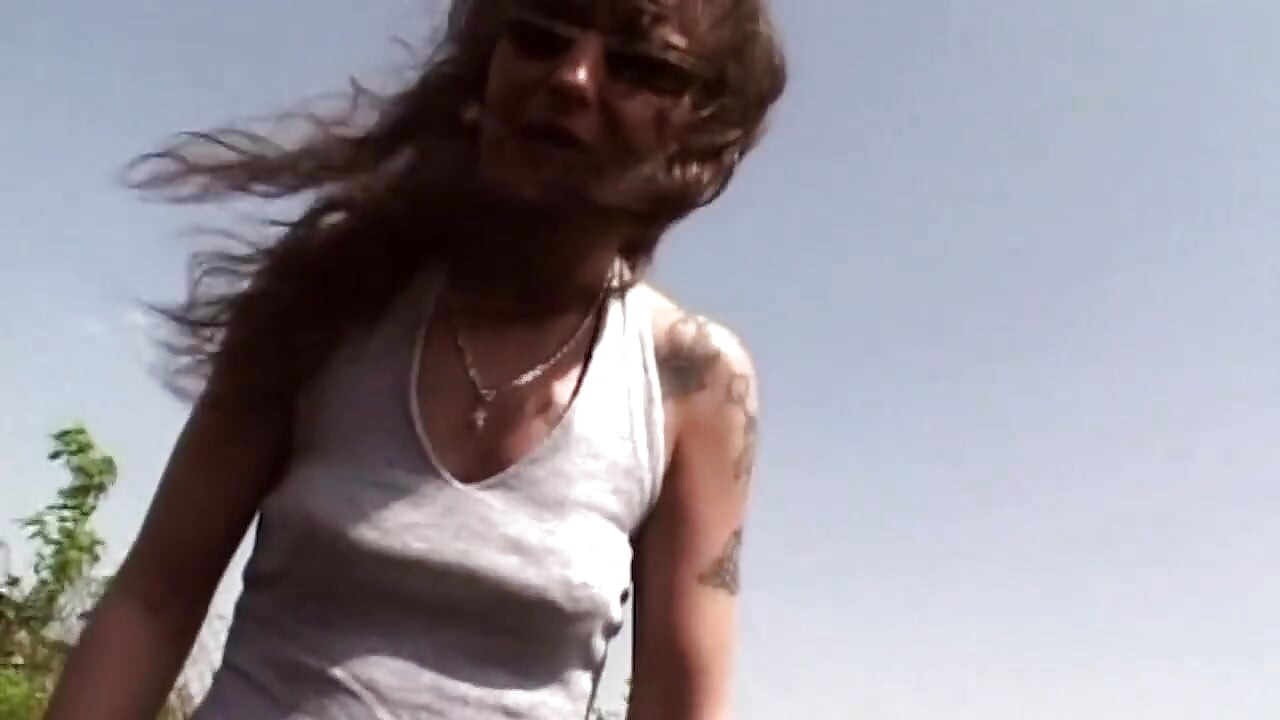 Brunette Gets Fingered and Fucked Hard Outdoors