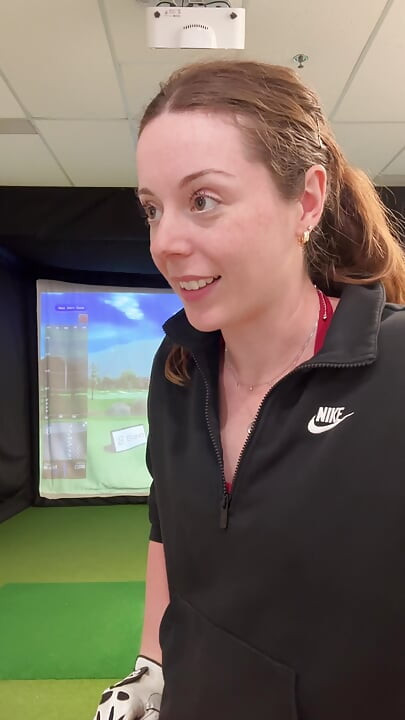 Trying to Golf in a Simulator with My Lush in! Trying Not to Cum While I Swing!