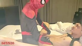 Spider bigdick fuking gay femboy bigass in lingerie jockstrap