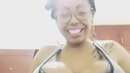 Arlen Afrodita shows her huge fake tits and fake nipples