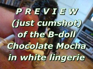 Previzualizare (doar ejaculare) bbbdoll ciocolată în lenjerie albă