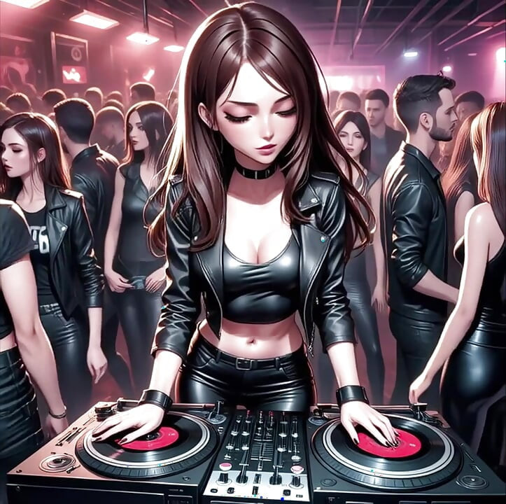 אנימה סקסית DJ Synthwave Retrowave אלקטרו AI