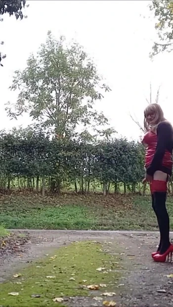 Epic moment from "Crossdressing Fun by the Roadside"