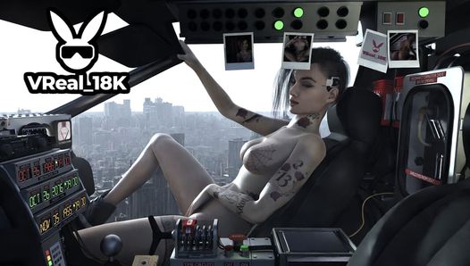 VReal_18K Judy Alvarez se masturbe dans DeLorean - Crossover parodie Cyberpunk 2077 et Retour vers le futur - Retour vers le 2076