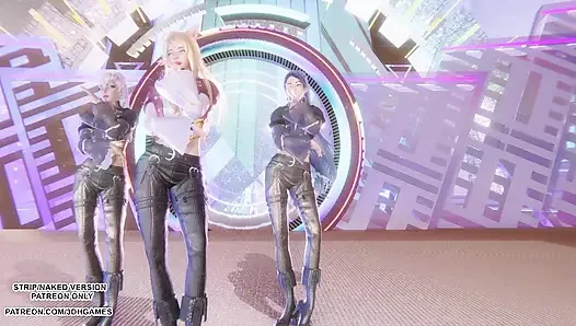 MMD - KARD - GUNSHOT - Ahri, Kaisa & Evelynn Sexy Kpop Dance League of Legends Hentai Uncensored 4K 60FPS