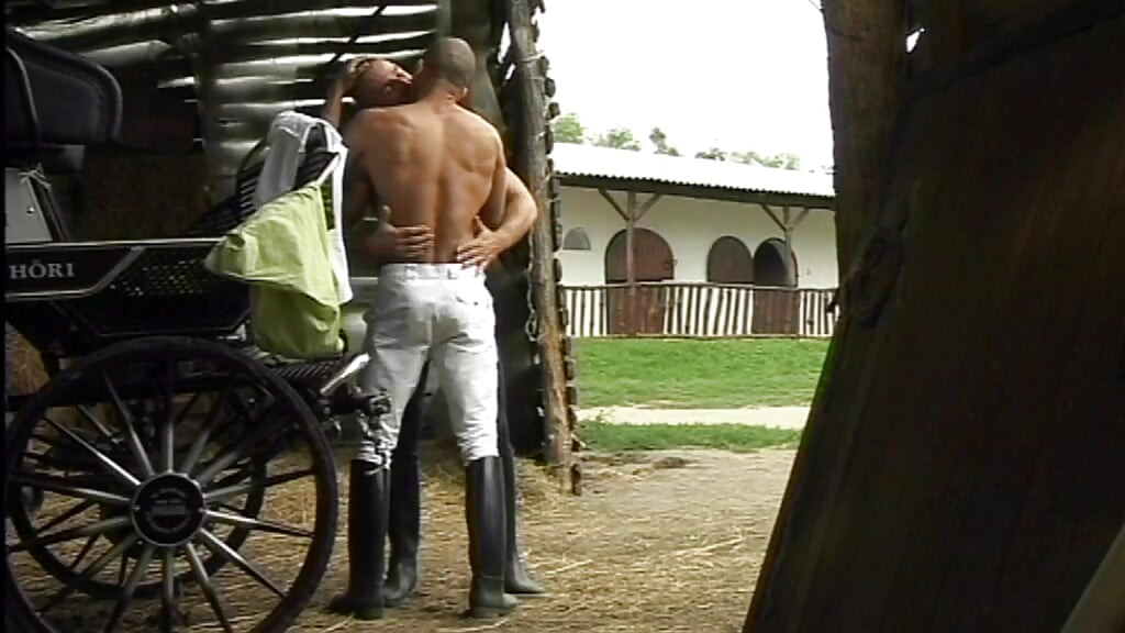 Two Young Muscle Studs Drill a Hung Jock Anal in a Steamy