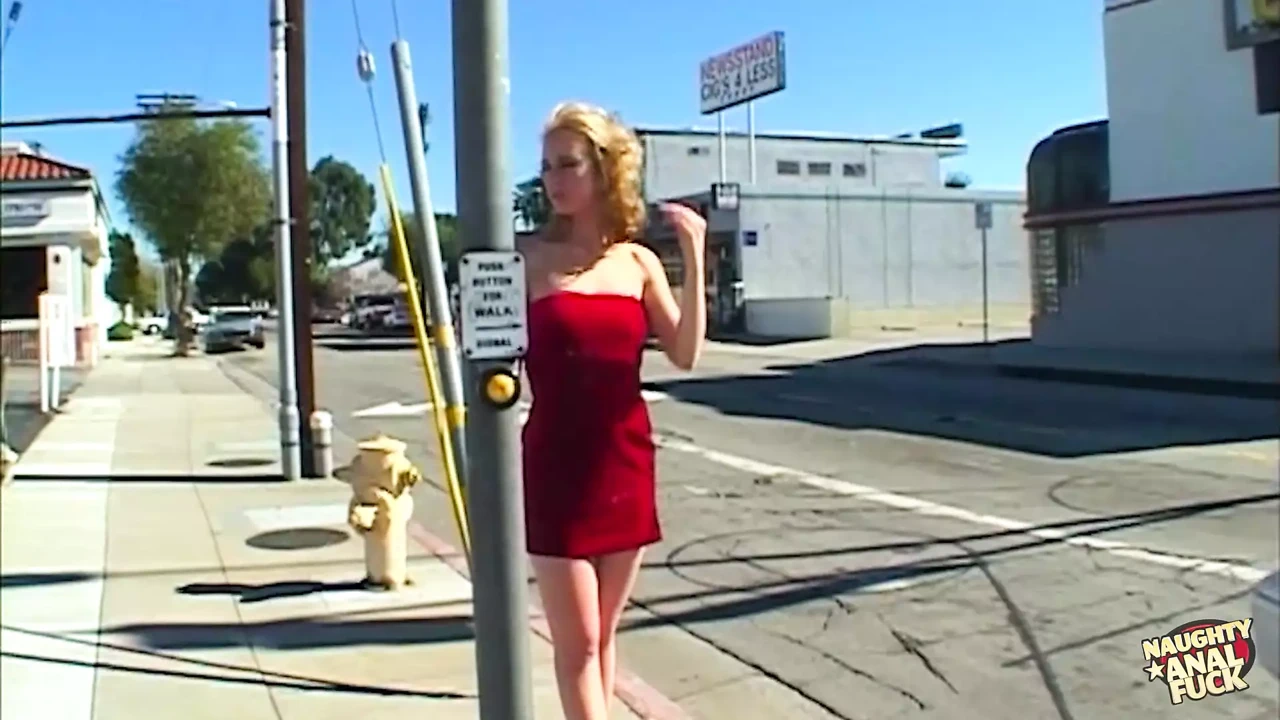 Mature guy picks up blonde in red skirt from street for blowjob and cowgirl fun