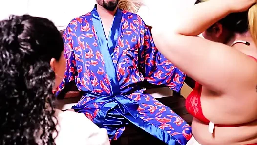 Einsamkeit, zwei krankenschwestern zeigen mich zu lecken