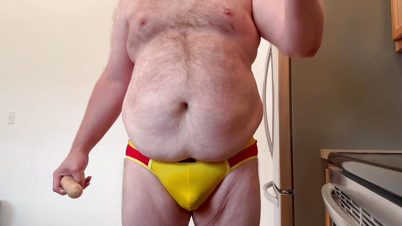 Dildo Makes a Fat Bear Squirt