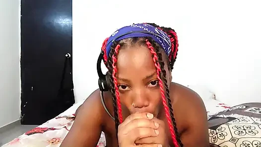 This Little Ghetto Ebony Thot Loves Spending The Night In Her Room Sucking The Dildo Toy She Needs Cum In Her - Mastermeat1