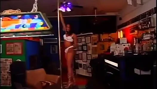Fat assed black beauty sucks stud's dick then gets banged on the pool table