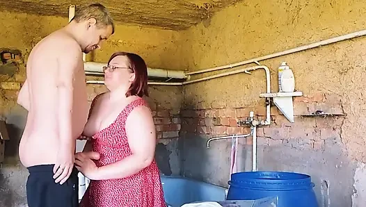 I fucked a village whore right in the barn where she was doing laundry