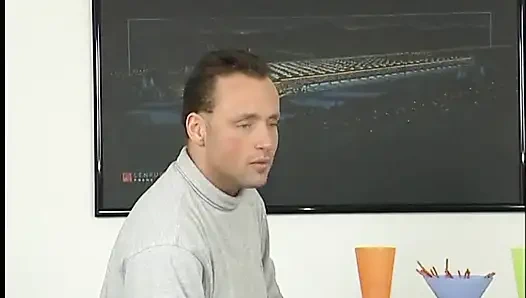 MILF sucks a huge dildo then sits on it having it deep in her pussy