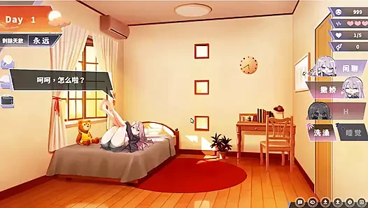 Hentai Game – Happiness Double Room - Elegant Silver Milf Rocks Cowgirl, Moans Hard Doggystyle - Free Mode