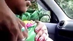 tamil big boobed aunty show her tits inside car