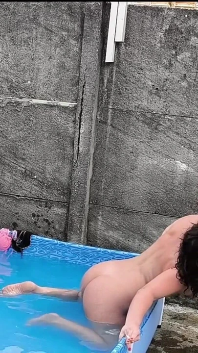 two sisters fucked in the pool by a big cock stud | Clip 3