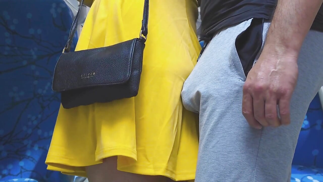 Risky Handjob Inside Public Transport! Dirty Stranger Ejaculate Using Girl's Hand