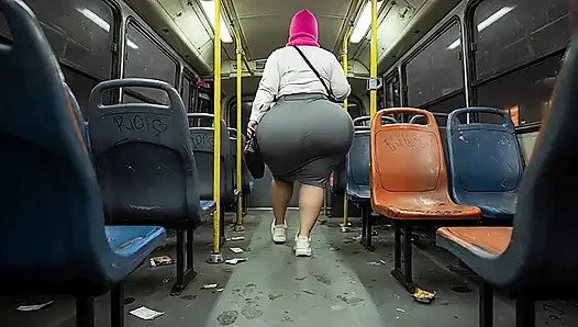 "Masked Secretary BBW Gets Ass Pressed on Crowded Public Bus"
