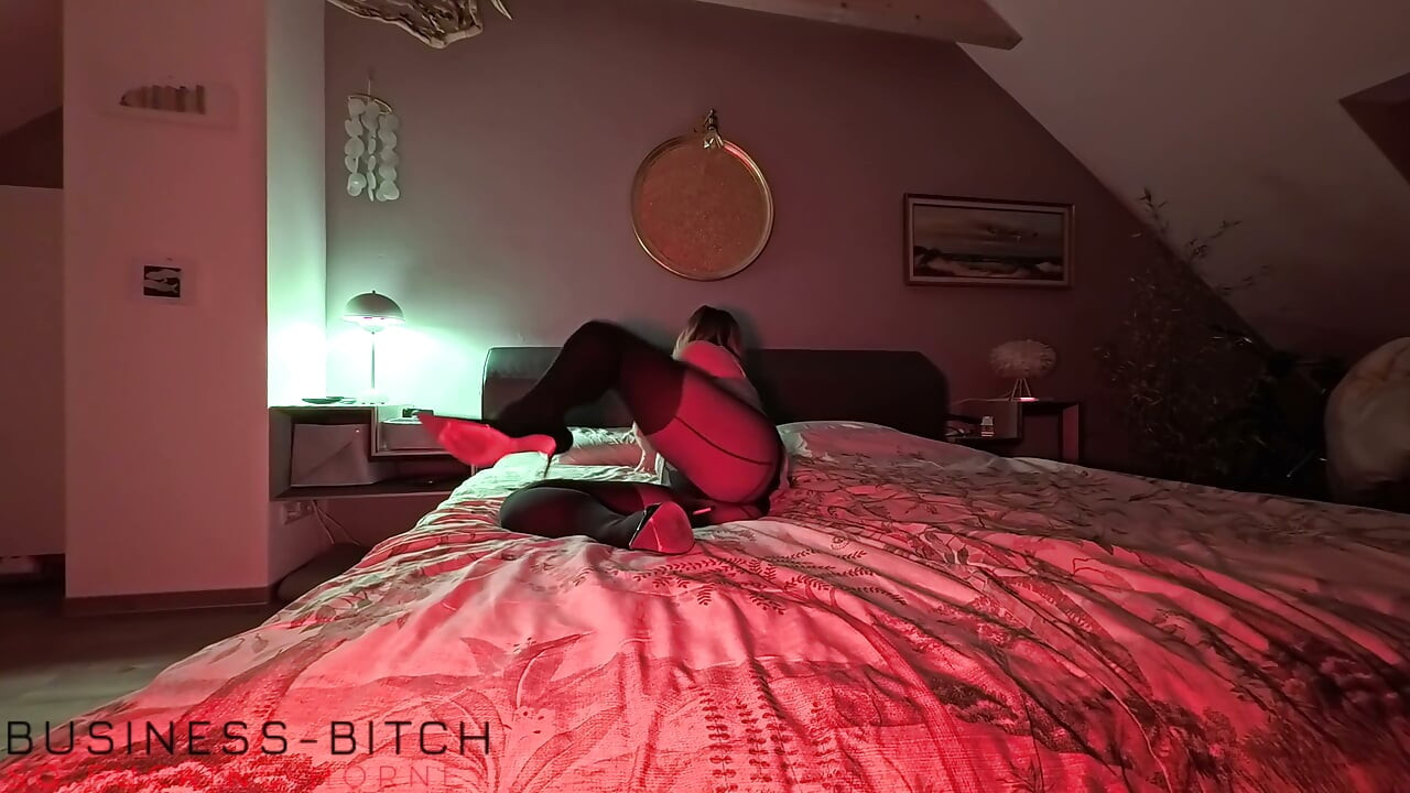 Hot Secretary in Sexy Pantyhose, Grey Silk Top and High Heels Rides Boss Cock for Cum in Nylon - Business-bitch