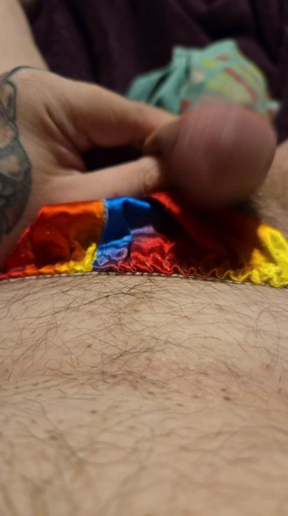 hot silk underwear me strocking them