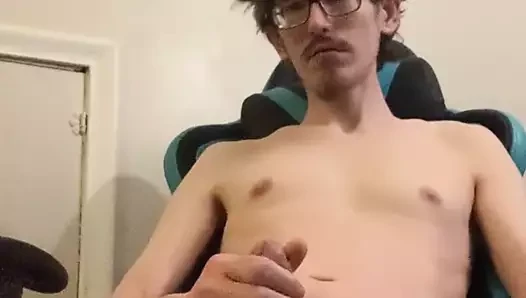 German boy Denzel James Plays in his chair edging dry cum