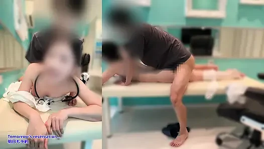 VIO консультацию по эпиляции превращается в настоящую Sex.To решить дизайн волос на лобке, минет, трах пальцами, кримпай (# 421)