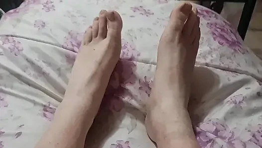 My feet in bed