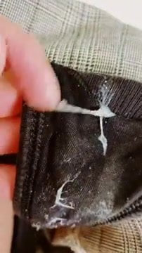 Pussy cream on panties- gooey