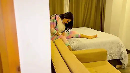 Beautiful Tender Girl Is Discovered Masturbating in Her Pajamas by Her Stepfather and He Fucks Her