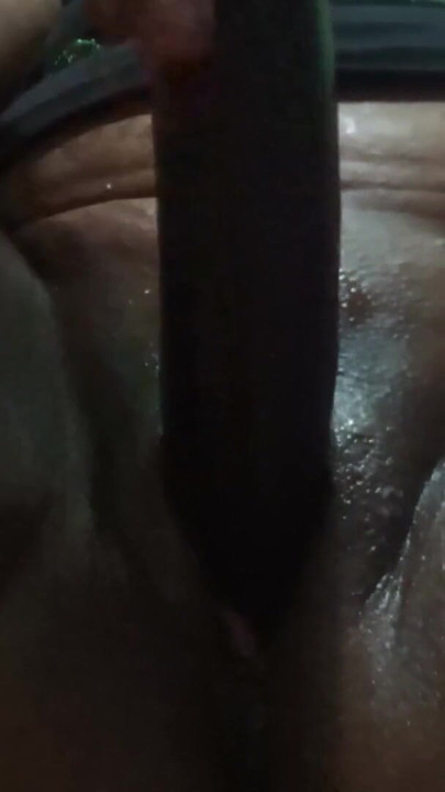 Big black pussy masterbation with Brinjal | Clip 1